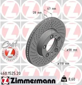 Гальмівний диск ZIMMERMANN 460152520