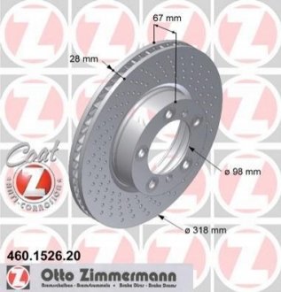 Тормозной диск ZIMMERMANN 460152620 (фото 1)