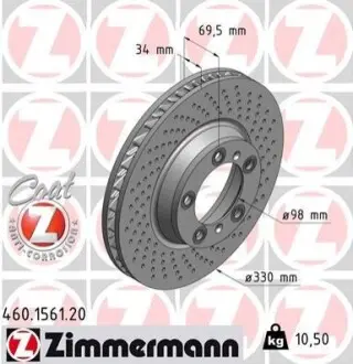 Тормозной диск ZIMMERMANN 460156120