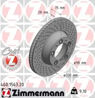 Тормозной диск ZIMMERMANN 460156320