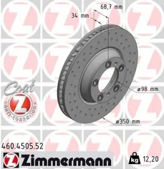 Гальмівний диск ZIMMERMANN 460450552 Купити в Україні