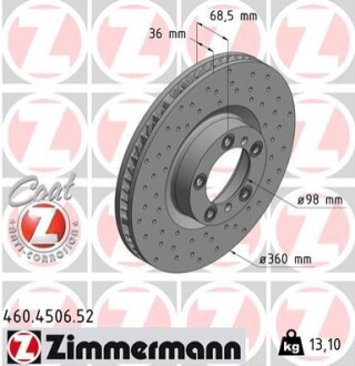 Гальмівні диски ZIMMERMANN 460450652