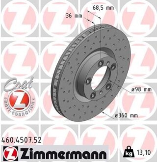 Гальмівні диски ZIMMERMANN 460450752