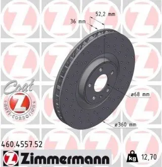 Гальмiвнi диски SPORT Z лiвий ZIMMERMANN 460455752 Купить в Украине