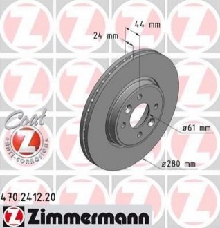 Гальмівні диски передні ZIMMERMANN 470241220 (фото 1)