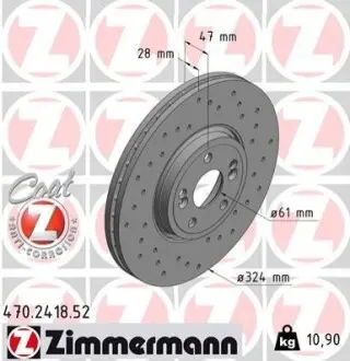 Тормозной диск ZIMMERMANN 470241852