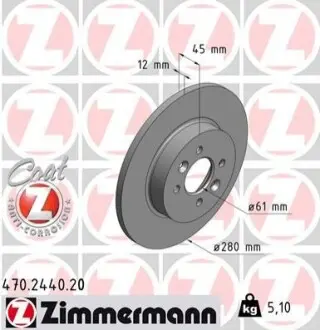 Тормозной диск ZIMMERMANN 470244020
