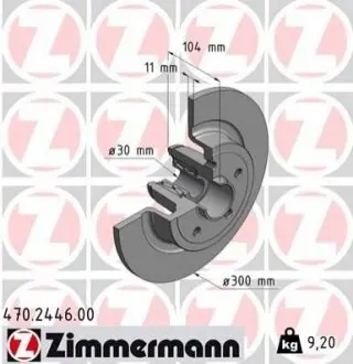Гальмівний диск ZIMMERMANN 470244600