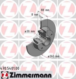 Тормозные диски с подшипником задние ZIMMERMANN 470540100 (фото 1)