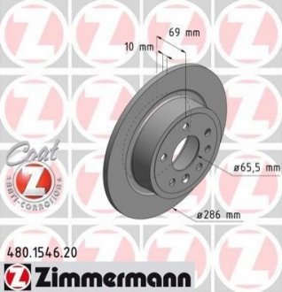 Тормозной диск ZIMMERMANN 480154620 (фото 1)