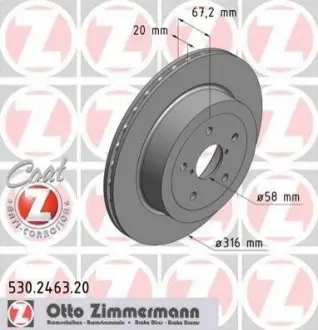 Гальмiвнi диски ZN заднi ZIMMERMANN 530246320 Купити в Україні
