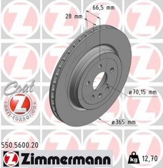 Тормозные диски задние ZIMMERMANN 550560020 (фото 1)