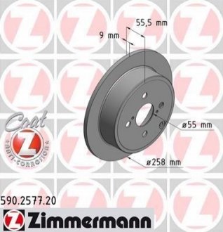 Тормозной диск ZIMMERMANN 590257720 (фото 1)