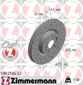 Тормозной диск ZIMMERMANN 590258452