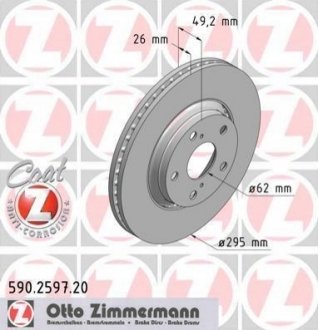 Тормозные диски передние ZIMMERMANN 590259720 (фото 1)