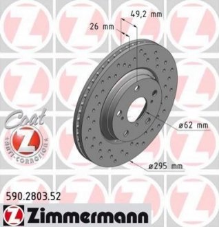 Гальмівний диск ZIMMERMANN 590280352