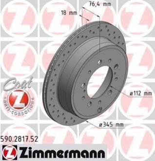Гальмівні диски задні ZIMMERMANN 590281752