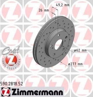 Диск тормозной ZIMMERMANN 590.2818.52