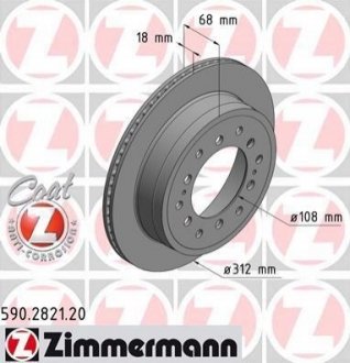 Гальмівні диски задні ZIMMERMANN 590282120