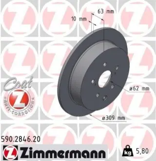 Диск тормозной Coat Z ZIMMERMANN 590284620 Купить в Украине