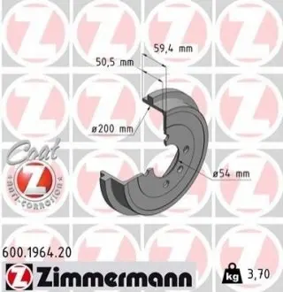 Барабан гальмівний (задній) Seat Cordoba/VW Polo 1.0-1.9D 93-05 (100x50,5) ZIMMERMANN 600196420