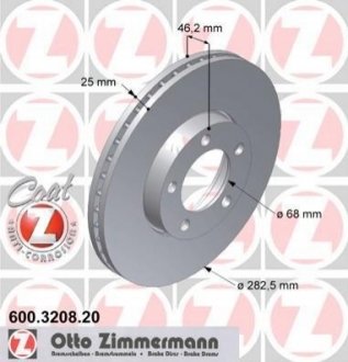 Тормозной диск ZIMMERMANN 600320820 (фото 1)