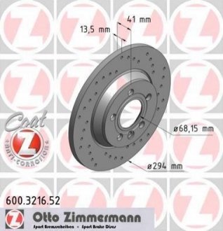 Тормозной диск ZIMMERMANN 600321652