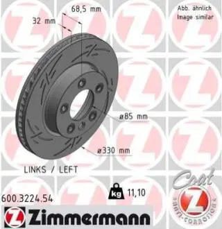 Диск тормозной ZIMMERMANN 600.3224.54 Купить в Украине
