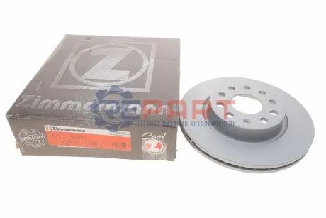 Диск гальмівний (передній) Audi A3/Skoda Octavia II/VW Caddy/Golf V 04- (280x22)(з покриттям)(вент.) ZIMMERMANN 600323320 Купити в Україні