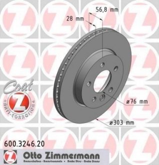 Тормозные диски Sport передние ZIMMERMANN 600324620