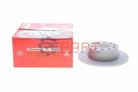 Фото Диск гальмівний (задній) Skoda Octavia III 17- (253x10) (з покриттям) (повний) (з отворами) ZIMMERMANN (600.3258.52) зображення 1