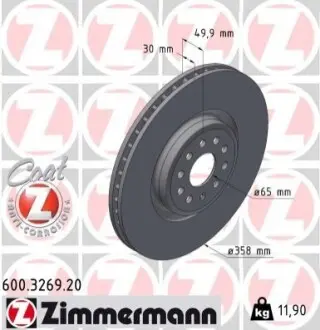 Гальмівний диск ZIMMERMANN 600326920 Купити в Україні