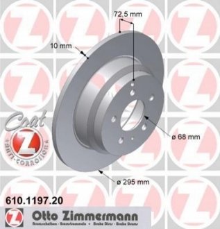 Тормозной диск ZIMMERMANN 610119720 (фото 1)