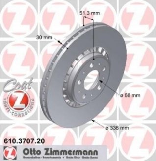 Тормозные диски передние ZIMMERMANN 610370720 (фото 1)