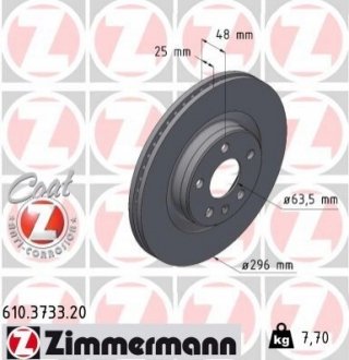 Гальмівні диски COAT Z ZIMMERMANN 610373320 (фото 1)