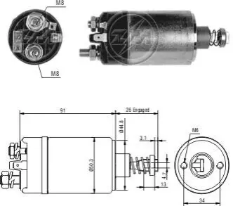 Реле втягуюче стартера ZM ZM527 Купити в Україні