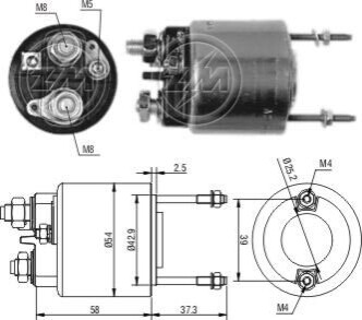 Реле втягивающего стартера ZM ZM596