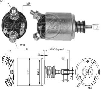 Реле втягивающего стартера ZM ZM633