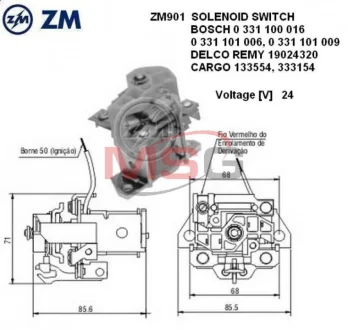 Реле втягуюче стартера ZM ZM901 Купити в Україні